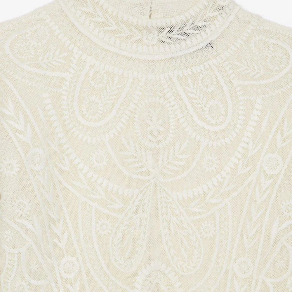 The Kooples Ecru Lace Top high neck - NWT  size M - Picture 3 of 7